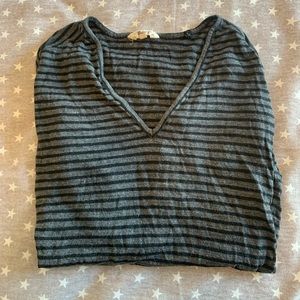 Madewell long sleeve striped v-neck